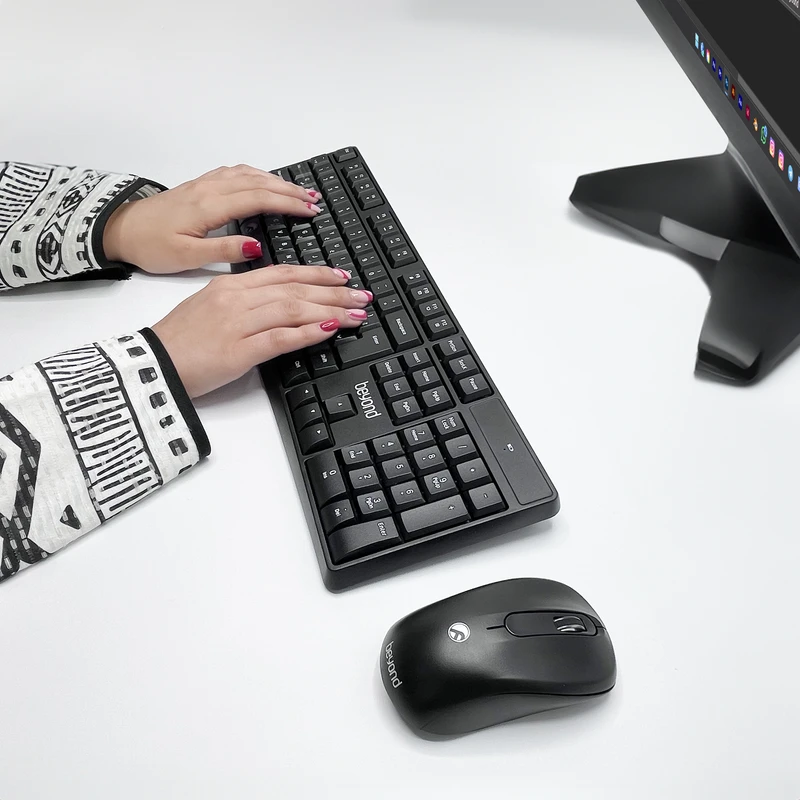 عکس شماره 15 : کیبورد و ماوس بی سیم بیاند مدل bmk-5110rf، سوییچ ممبران، full-size