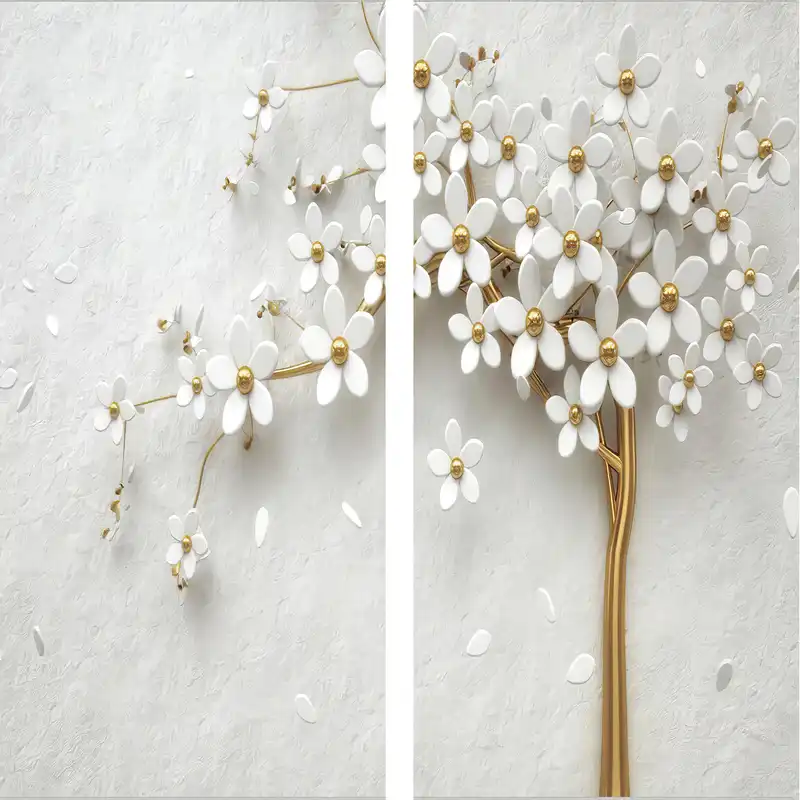 پرده مدل پانچی طرح درخت سه بعدی سایز 280x145 سانتی متر