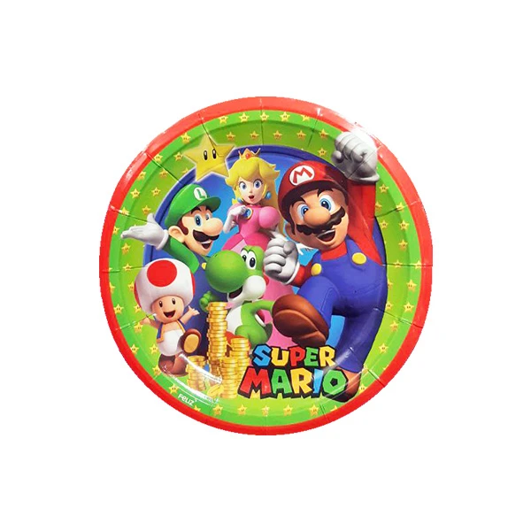 پیش دستی یکبار مصرف مدل سوپر ماریو کد SupermarioPlate1 مجموعه 10 عددی