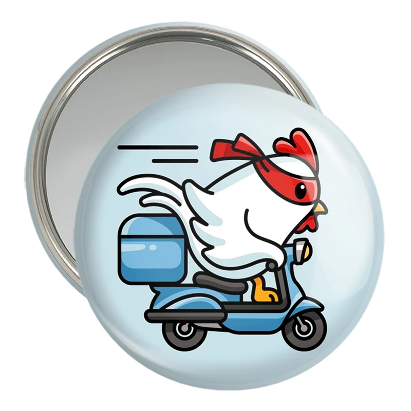 آینه جیبی خندالو مدل حیوانات بامزه مرغ کد 28351