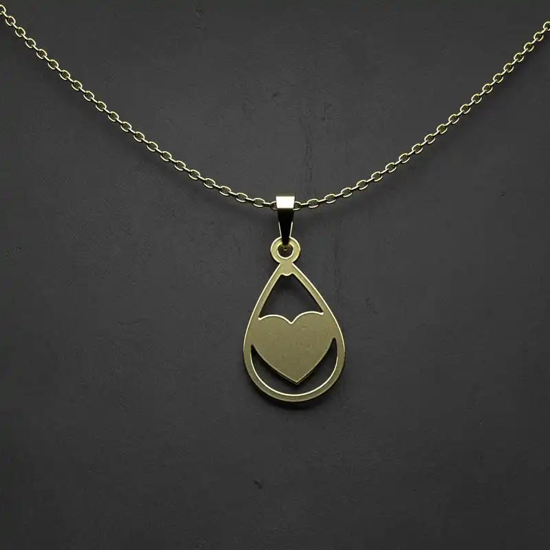 گردنبند طلا 18 عیار زنانه مدوپد مدل قلب کد JJ1093