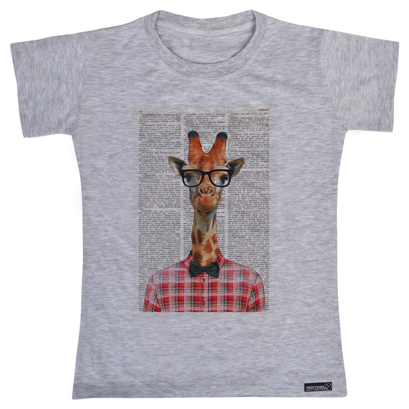 تی شرت آستین کوتاه پسرانه 27 مدل Giraffe کد MH1407