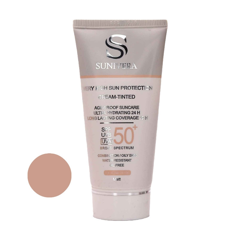 کرم ضد آفتاب رنگی سانیورا SPF 50 مدل 1/5 spectrum مناسب برای پوست چرب حجم 50 میلیلیتر کرم ضد آفتاب رنگی سانیورا SPF 50 مدل 1/5 spectrum مناسب برای پوست چرب حجم 50 میلیلیتر