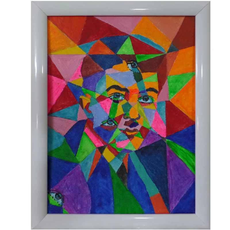 تابلو نقاشی اکریلیک به سبک کوبیسم مدل حافظه نگاری صادق هدایت کد sh