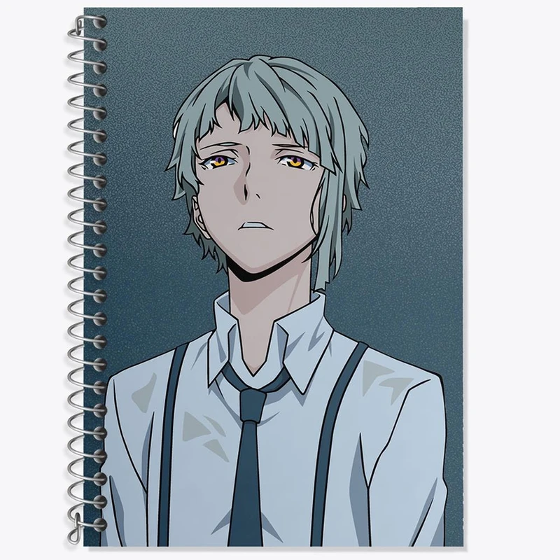 دفتر زبان 50 برگ خندالو مدل دو خط طرح ناکاجیما اتسوشی انیمه سگ های ولگرد بانگو کد 11764