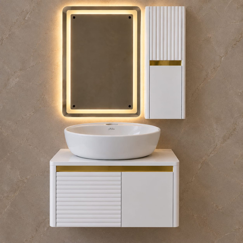 ست کابینت و روشویی  مدل Vida01 به همراه باکس و آینه بک لایت