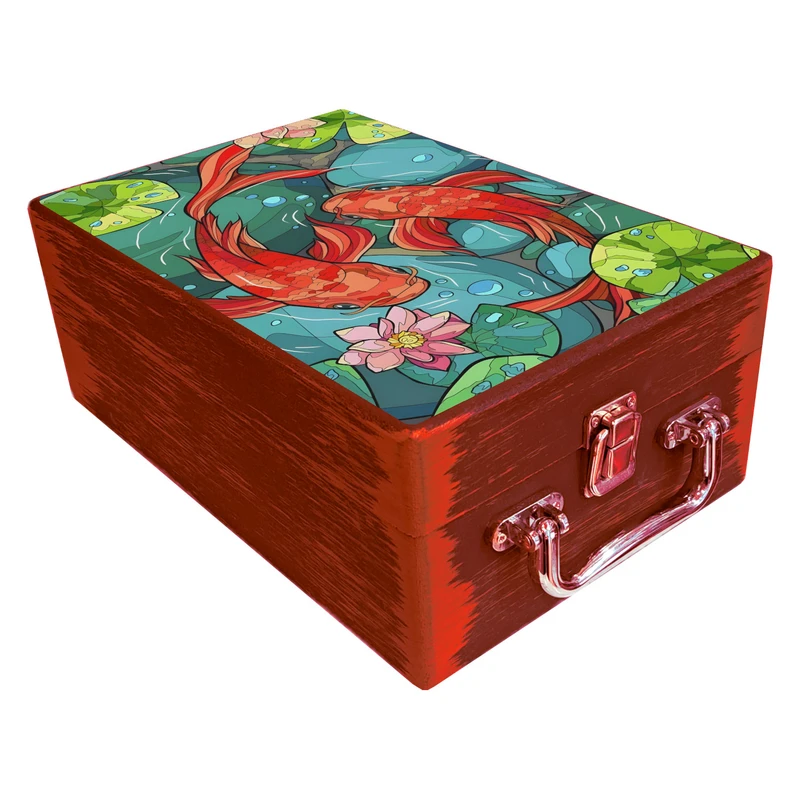 جعبه هدیه مدل چمدان چوبی طرح بهاری کد WS733