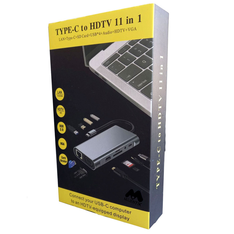 هاب 11 پورت USB-C مجنتیک مدل CHD11