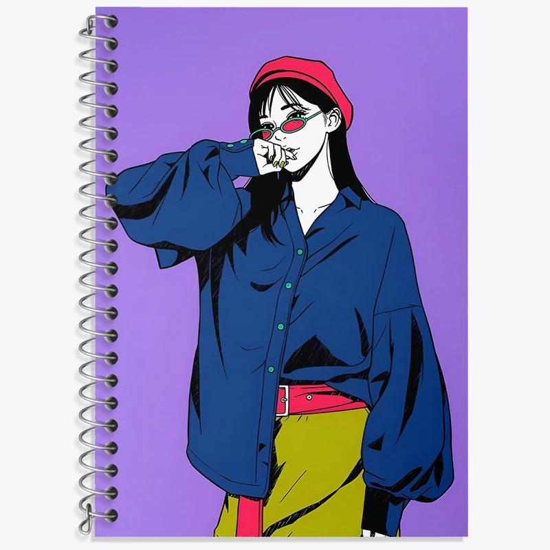 دفتر زبان 50 برگ خندالو مدل سه خط طرح دخترانه کد N2702