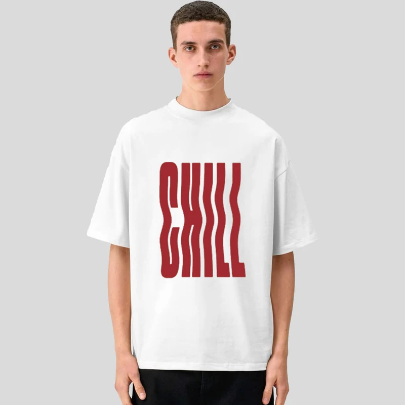 تی شرت مردانه آستین سه ربع پنبه دورو مدل chill