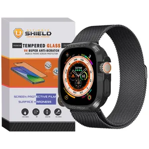 بند آلتیمیت شیلد مدل Milanese Armor Jelly مناسب برای اپل واچ Ultra 49 میلیمتری به همراه کاور