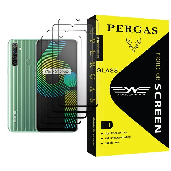 محافظ صفحه نمایش وایلی نایس مدل Pergas Glass MIX004 مناسب برای گوشی موبایل ریلمی 6i بسته چهار عددی