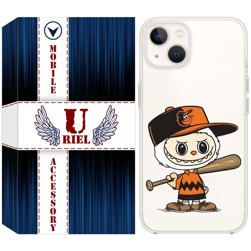 کاور یوریل قاب مدل Clear کد 128 طرح لبوبو Labubu مناسب برای گوشی موبایل اپل iPhone 13