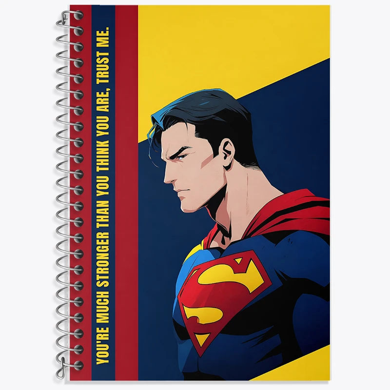 دفتر زبان 50 برگ خندالو مدل دو خط طرح سوپرمن (Superman) کد N3469