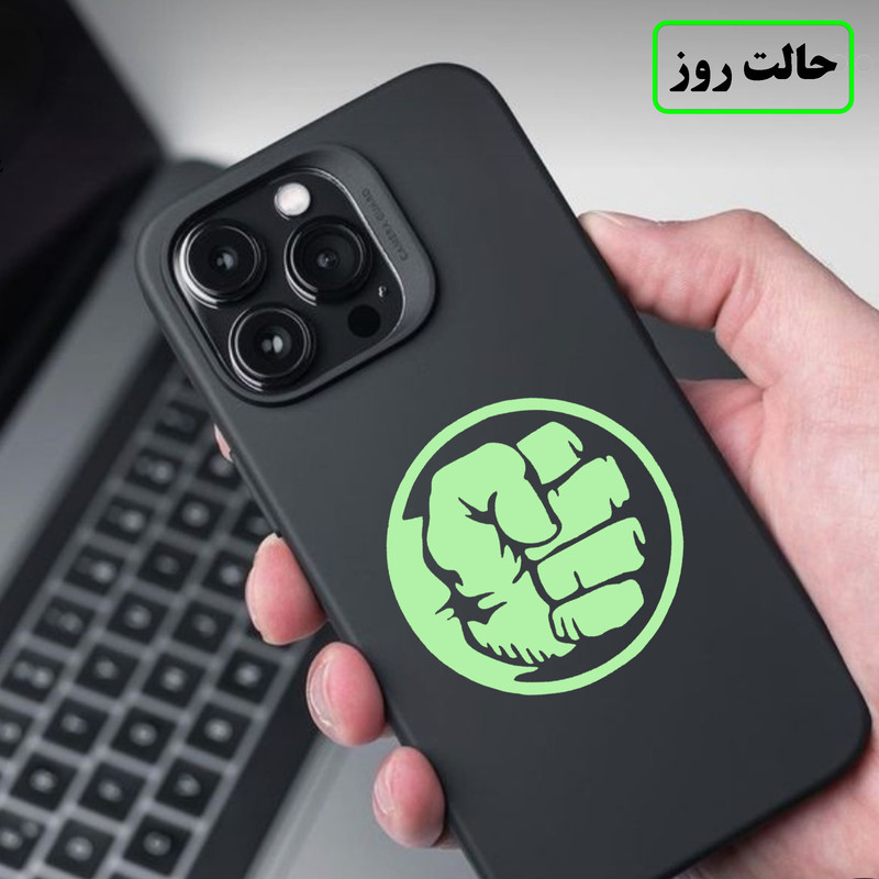 استیکر تزئینی موبایل و تبلت مدل شبنما طرح مشت هالک