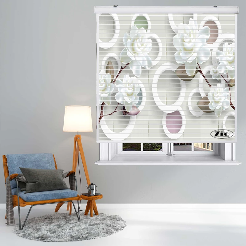 پرده زبرا زیو مدل سیلوئت 3D1486 سایز 150x150 سانتی متر