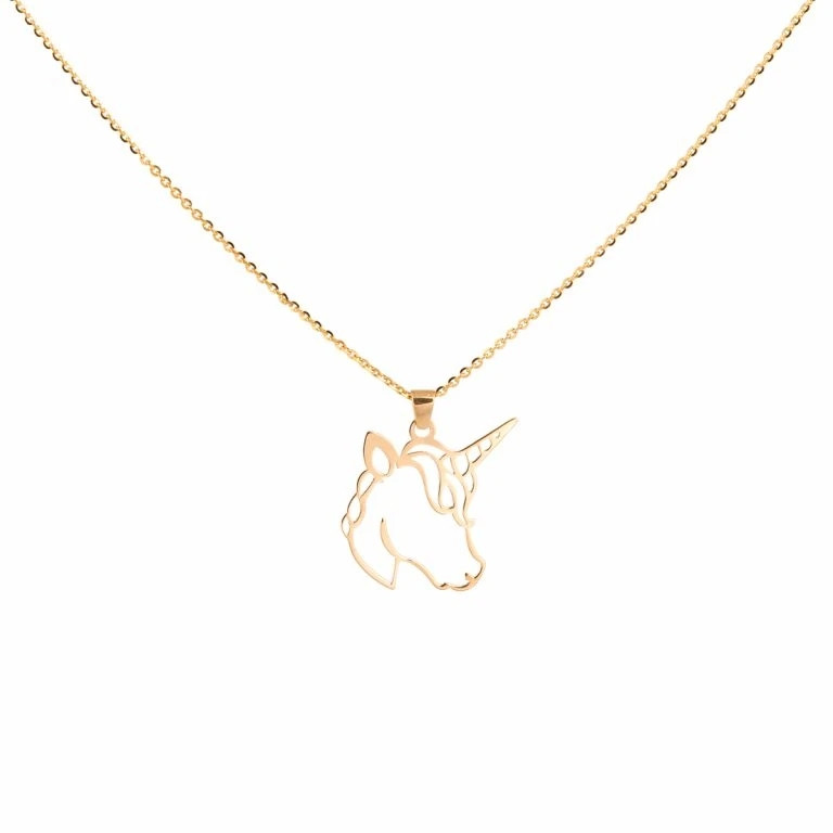 گردنبند طلا 18 عیار زنانه رضا گلد مدل تک شاخ