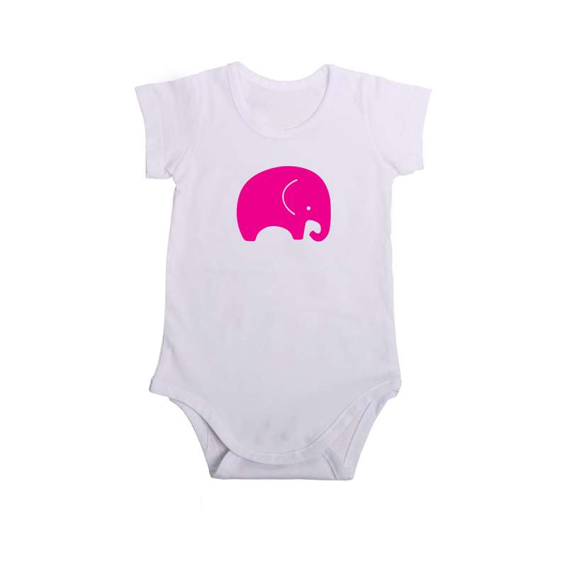 بادی آستین کوتاه نوزادی مدل فیل کد fil-w-2