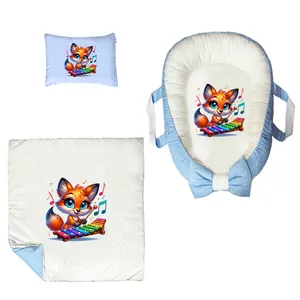 سرویس خواب 3 تکه نوزاد مدل روباه و موسیقی کد DKBB70-set