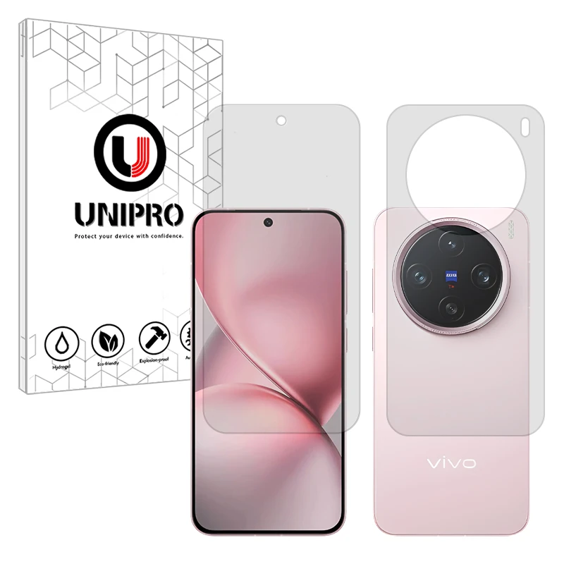 محافظ صفحه نمایش مات یونی پرو مدل Explosion Proof مناسب برای گوشی موبایل ویوو X200 Pro Mini به همراه محافظ پشت گوشی 