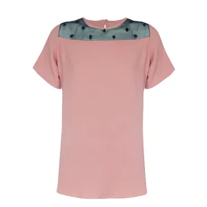 بلوز آستین کوتاه زنانه مدل PTRN-PNK