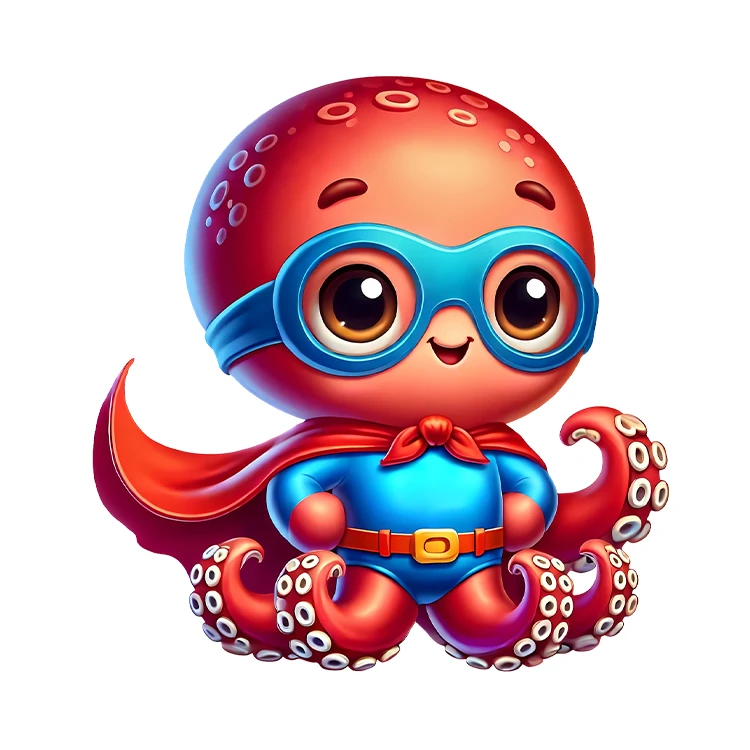 استیکر پارچه و لباس پاد آفرین مدل کارتونی کیوت اختاپوس بامزه کد S3181