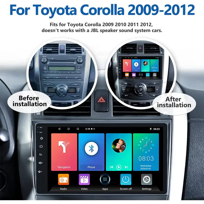 پخش کننده تصویری خودرو مدل Burmester مناسب برای تویوتا کرولا