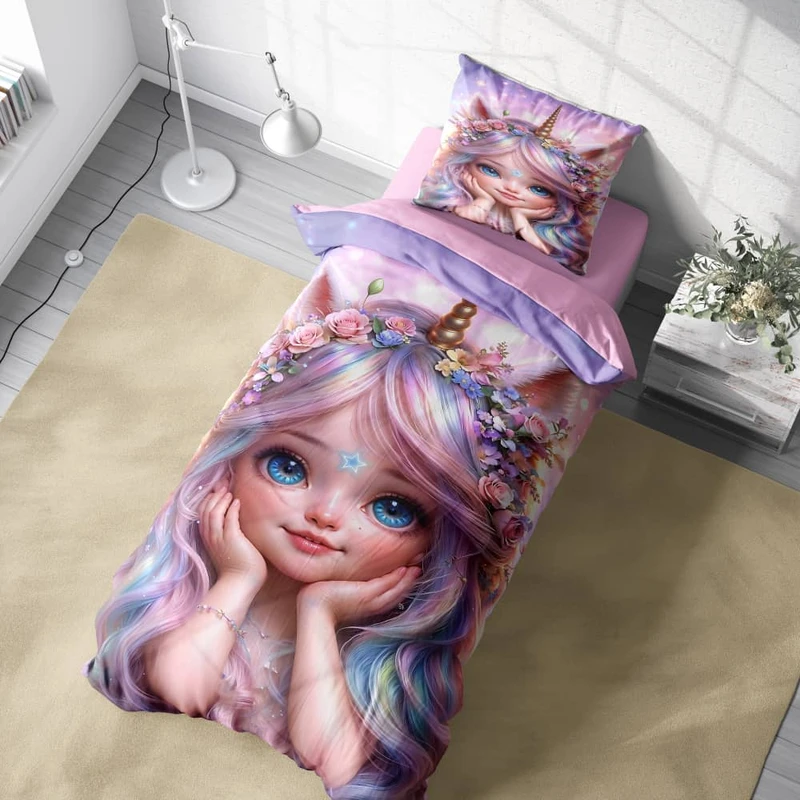 سرویس خواب 1 نفر 4 تکه مدل دخترانه مخملی کد ۴۰۳۲