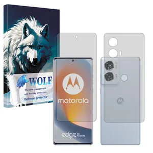 Wolf Tough model transparent screen protector suitable for Motorola Edge 50 Fusion mobile phone along with the back protector