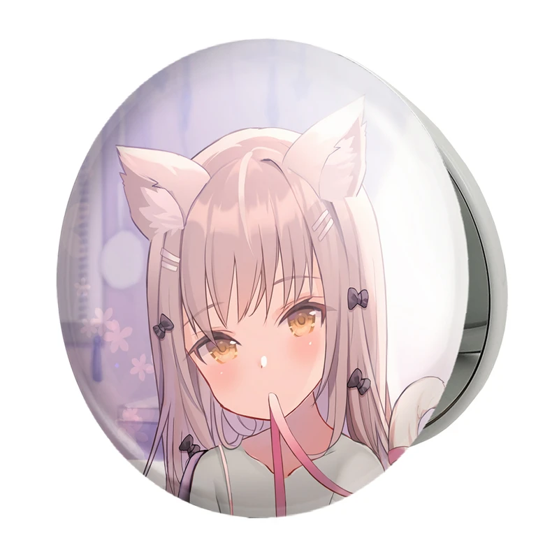 آینه جیبی خندالو طرح دختر انیمه ای مدل تاشو کد 18024 