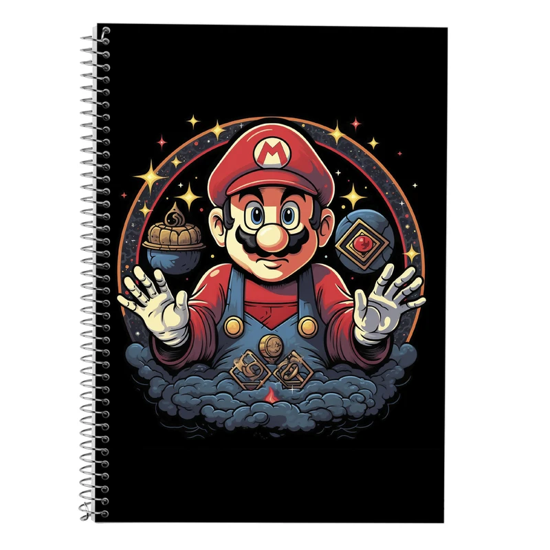دفتر زبان 50 برگ مدوپد مدل دوخط طرح سوپرماریو super mario کد DF2952