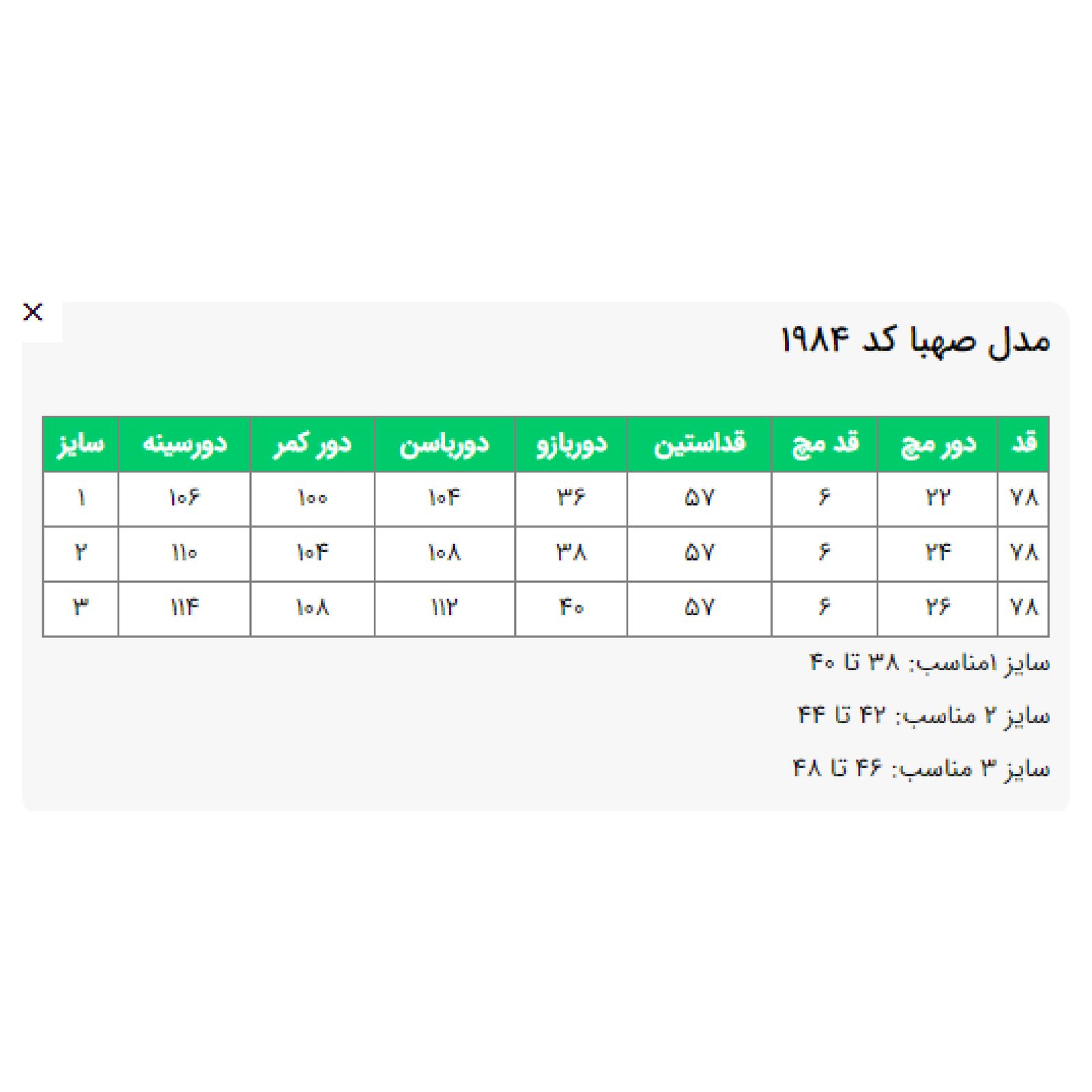 مانتو زنانه السانا مدل صهبا کد 198423 -  - 6
