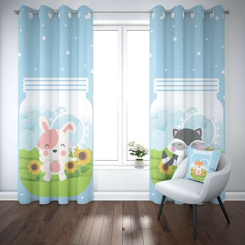 پرده کودک شمسه نگار مدل CK935 سایز 140x280 سانتی متر