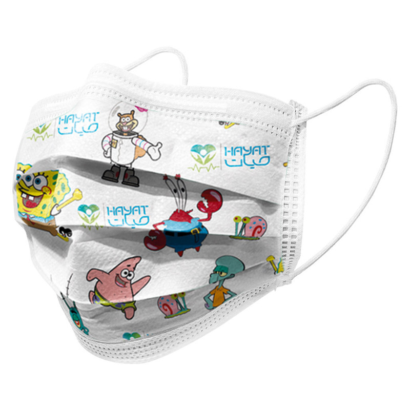 ماسک تنفسی کودک حیات پوشش پاک مدل سه لایه بسته 30 عددی