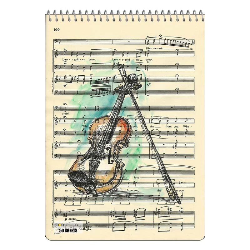 دفتر نقاشی 50 برگ سیمی کارنیکا طرح موسیقی Music کد 60191