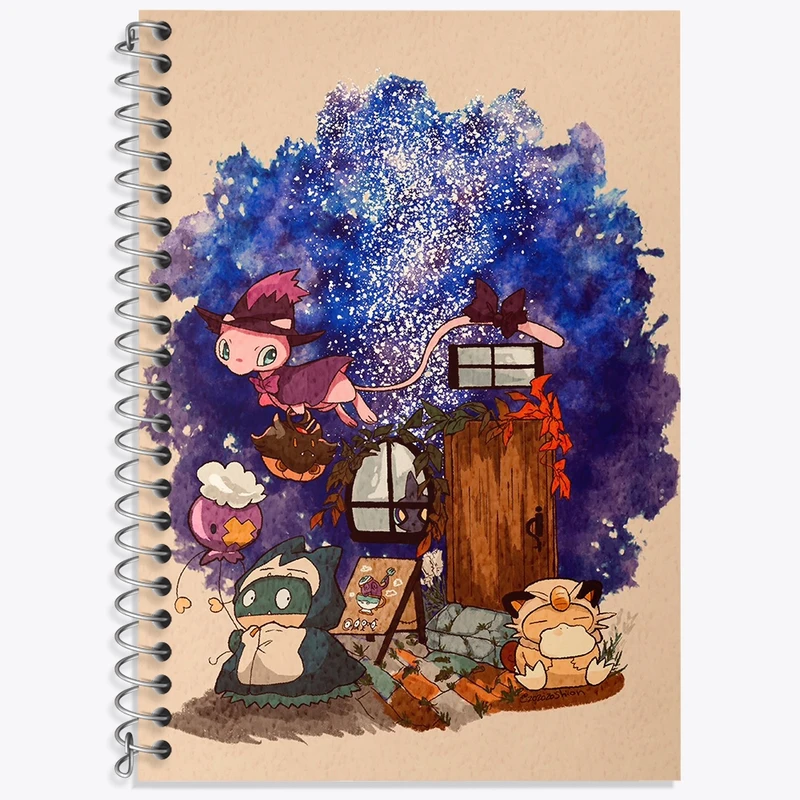 دفتر زبان 50 برگ خندالو مدل سه خط طرح بازی پوکمون (pokemon) کد 32727