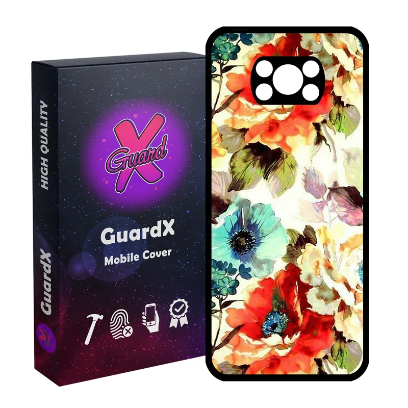 کاور گارد ایکس طرح گل مدل Glass10405 مناسب برای گوشی موبایل شیائومی Poco X3 / Poco X3 NFC / Poco X3 Pro
