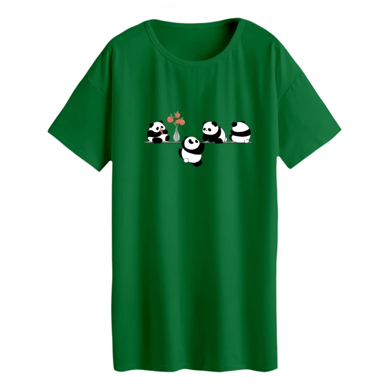 تی شرت لانگ زنانه مدل پاندا های بامزه