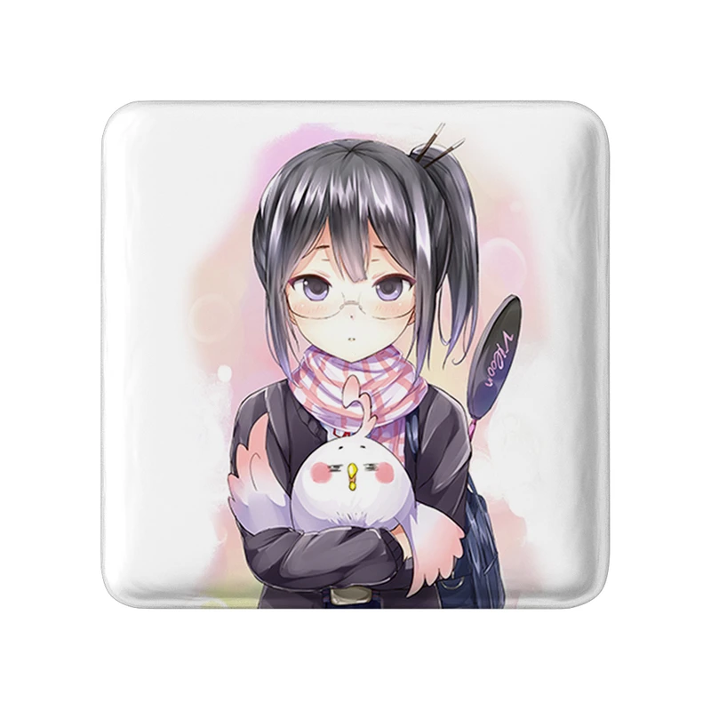 مگنت خندالو طرح اساگیری و درا انیمه فروشگاه تاماکو Tamako Market  مدل مربعی کد 22480