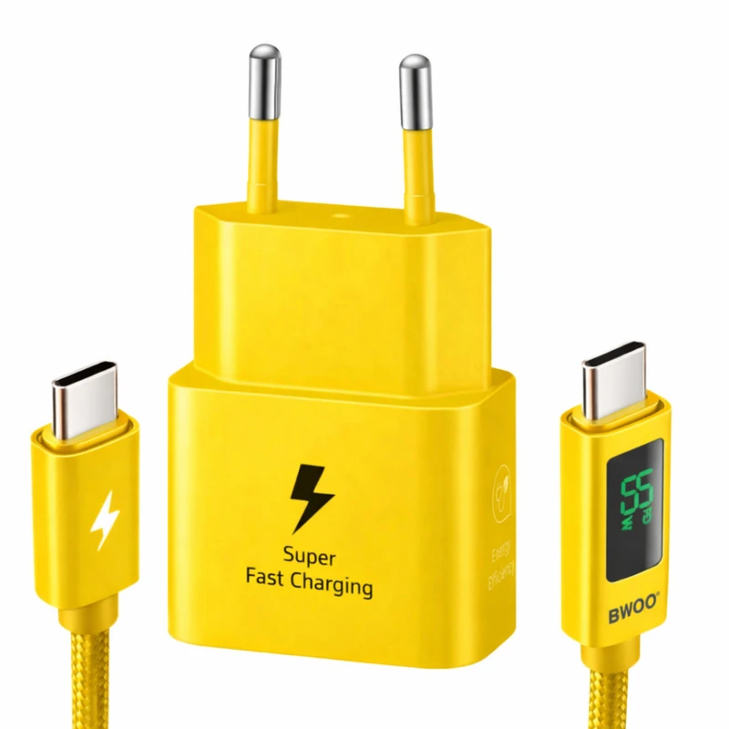شارژر دیواری 25 وات بوو مدل Galaxy-A55 به همراه کابل USB-C