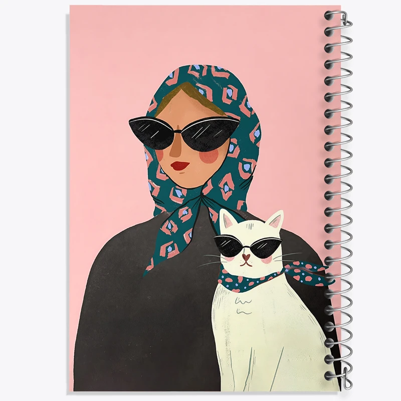 دفتر لیست خرید 50 برگ خندالو طرح دختر و گربه کد N2699