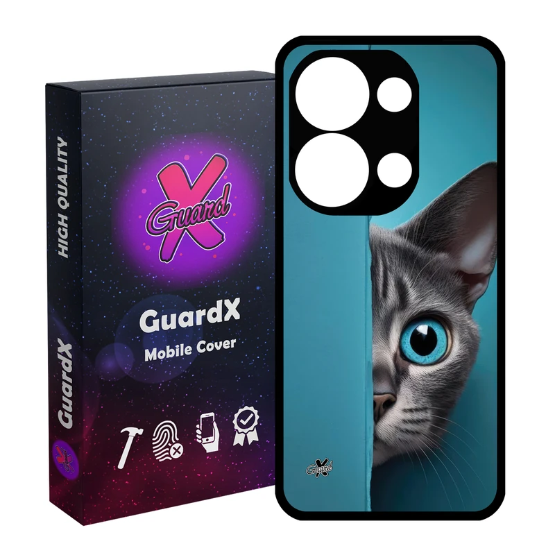 کاور گارد ایکس طرح گربه مدل Glass10673 مناسب برای گوشی موبایل شیائومی Redmi Note 13 Pro 4G / Poco M6 Pro 4G