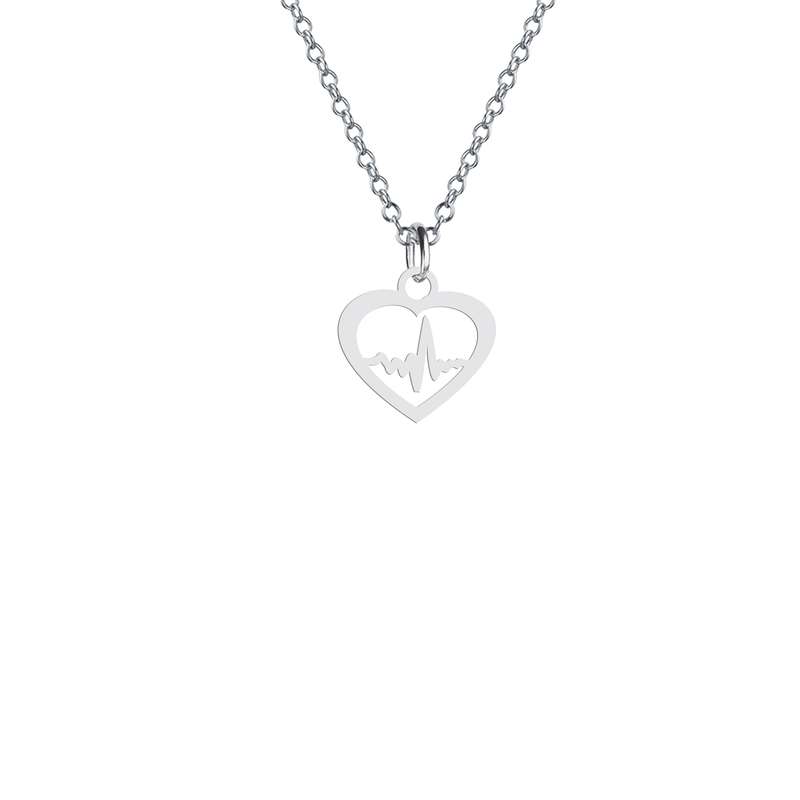 گردنبند نقره زنانه هایکا مدل قلب و ضربان کد n.ha2-38