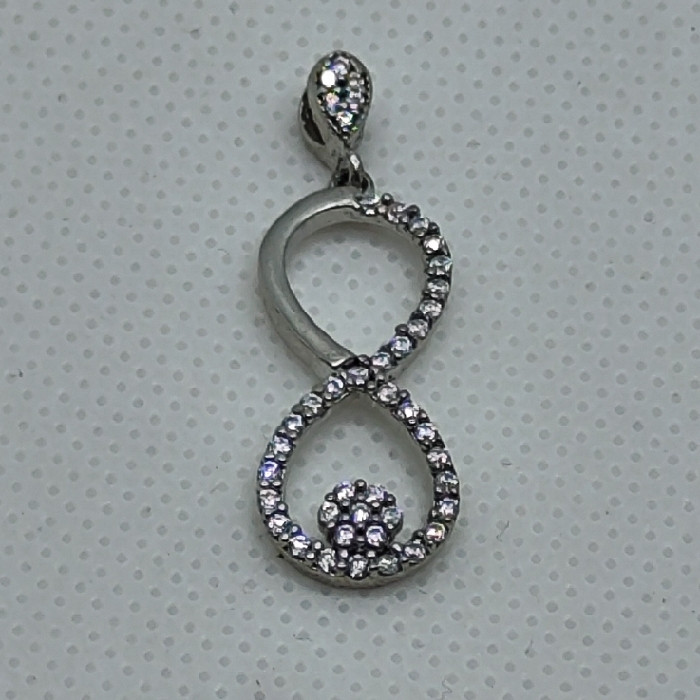 آویز گردنبند نقره زنانه نقره جات بافندگان مدل بی‌نهایت کد 5200