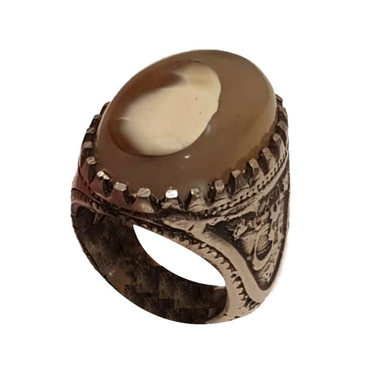 انگشتر نقره مردانه مدل عقیق سلیمانی حجرالمراد KP1