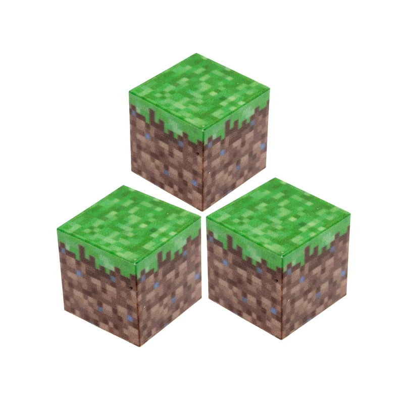 دکوری برانت مدل بلوک مغناطیسی ماینکرافت طرح علفزار مجموعه سه عددی