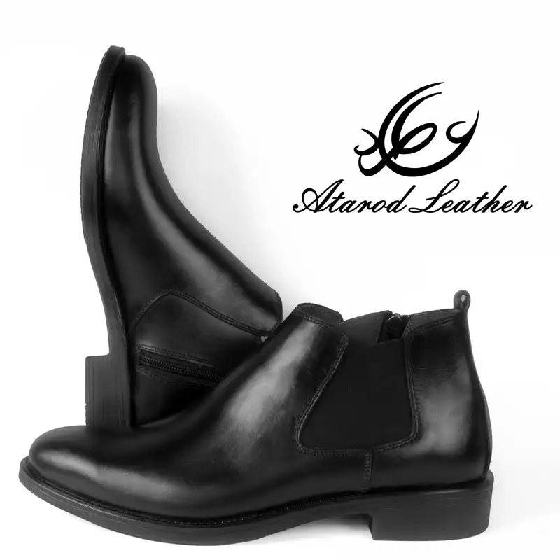 نیم بوت مردانه چرم عطارد مدل چرم طبیعی کد SH106