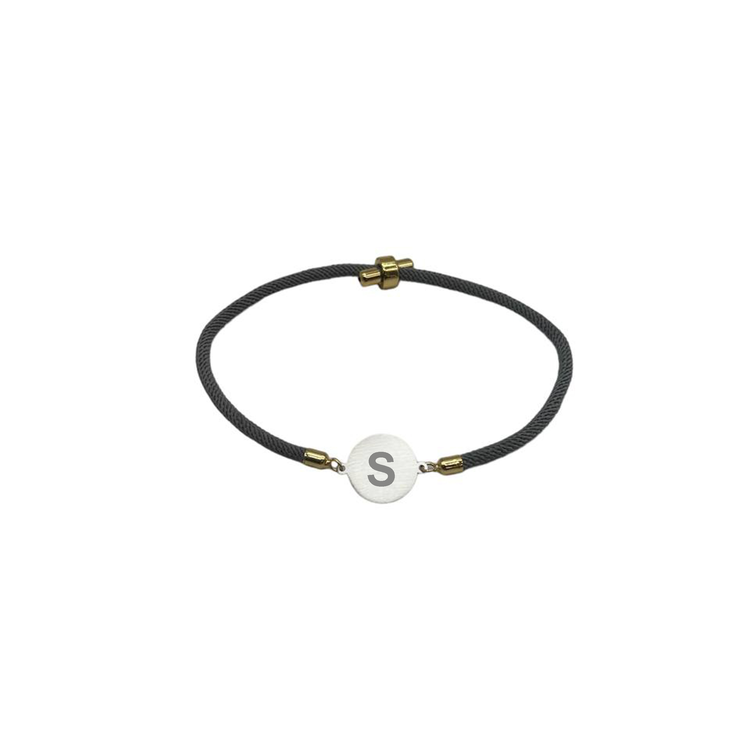 دستبند نقره مدل حکاکی طرح حرف S