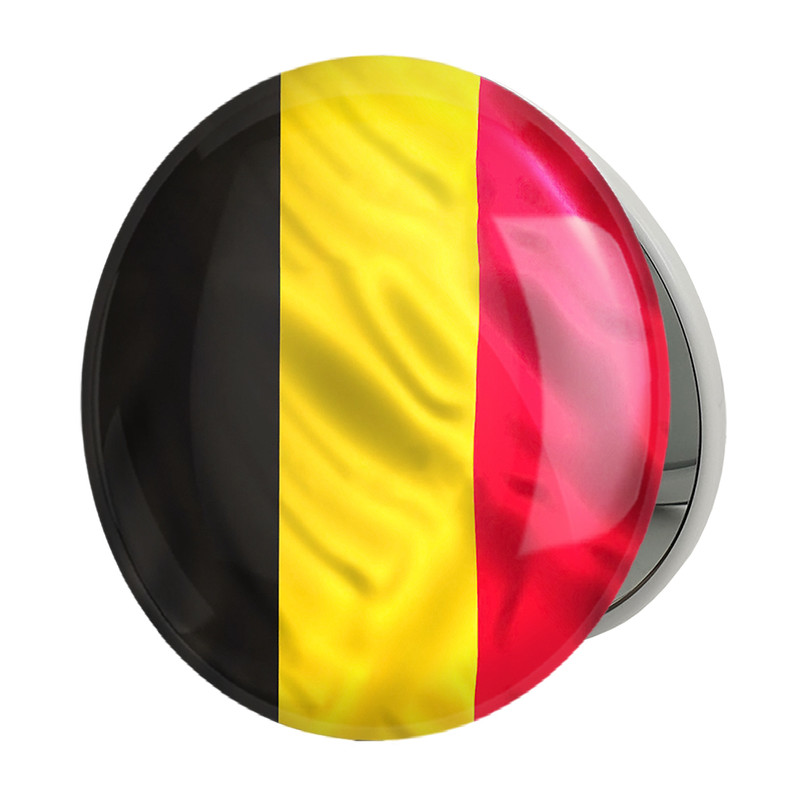 آینه جیبی خندالو طرح پرچم بلژیک مدل تاشو کد 20694 