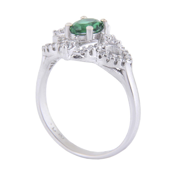 انگشتر نقره زنانه مدل جواهری آبکاری رادیوم کوارتز کد AWR-2059